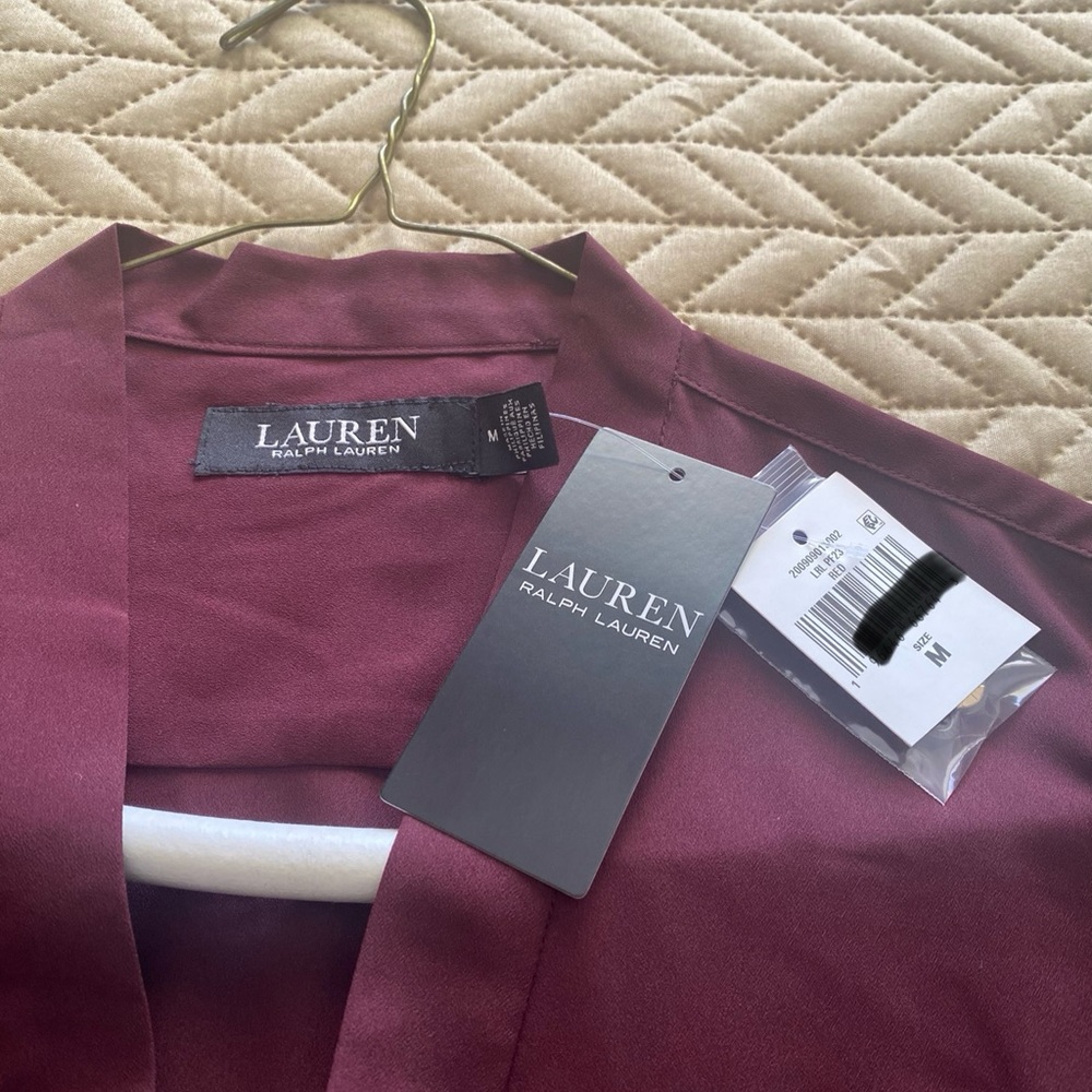Lauren by Ralph Lauren tie neck long sleeve blouse size medium - Picture 14 of 16